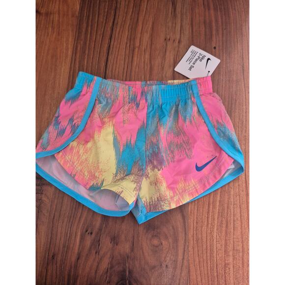Nike Other - Nike Shorts Girls Size 12 Month Tie Dye Dri-Fit Athletic Shorts Blue Pink 8215